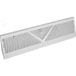 Rocky Mountain Goods 24-Inch Baseboard Register Vent- RoundFlow Design for Maximum Air Flow - Smooth Air Adjust Lever - Heavy Duty Steel - Easy Install