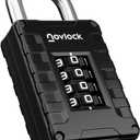 NOVLOCK Locker Lock for Gym, School, Home & Work |4-Digit Combination Padlock | 1-Pack, Black