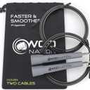 WOD Nation Adjustable Speed Jump Rope For Men, Women & Children - Blazing Fast Fitness Skipping Rope Perfect for Boxing, MMA, Endurance (Grey)