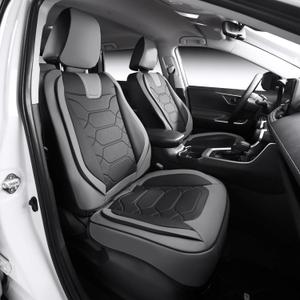 OASIS AUTO Custom Fit Seat Covers for 2013-2018 Toyota RAV4, Waterproof Faux Leather Seat Protector Cushion Rav4 Car Accessories (Full Set, Black&Gray)