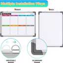 Small Weekly Calendar Dry Erase Whiteboard for Wall, 16" x 12" Magnetic Dry Erase Board, Hanging Double-Sided Whiteboard, Portable Board for List, Kitchen, Planning, Memo, Home, Office