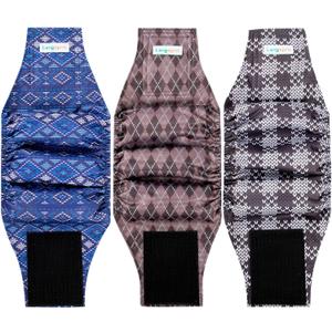 Langsprit Male Belly Bands for Dogs (Pack of 3) - Dog Diapers Male - High Absorbing Dog Wraps Washable - Reusable Small Doggy Doggie Puppy Dog Diapers Plaid-1 S