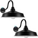 Diyel Dusk to Dawn Barn Light Outdoor, 16 Inch Dome Large Farmhouse Exterior Light Fixture Wall Mount, Industrial Outdoor Wall Sconce Outside for House, Shop, Porch, Garage, Black, 2 Pack - Amazon.com