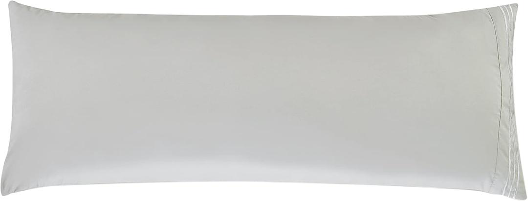 Elegant Comfort Luxury Ultra-Soft 1-Piece Body Pillowcase - 1500 Premium Hotel Quality Microfiber Double Brushed - Wrinkle Resistant, Body Pillowcase Size, Silver