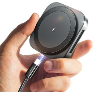 LISEN Charging Station for Apple Magsafe Charger, Travel Charger Station for iPhone16, Foldable Pad Charger for Travel Magsafe Accessories Wireless Charger for iPhone 16/15/14/13/12 Airpods Watch