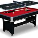 Hathaway Spartan 6 Ft Pool Table, with Ping Pong Multi Game Combo Tables for Family Recreation Game Rooms - Includes Billiard Balls, Cues, Paddles, Brush & More