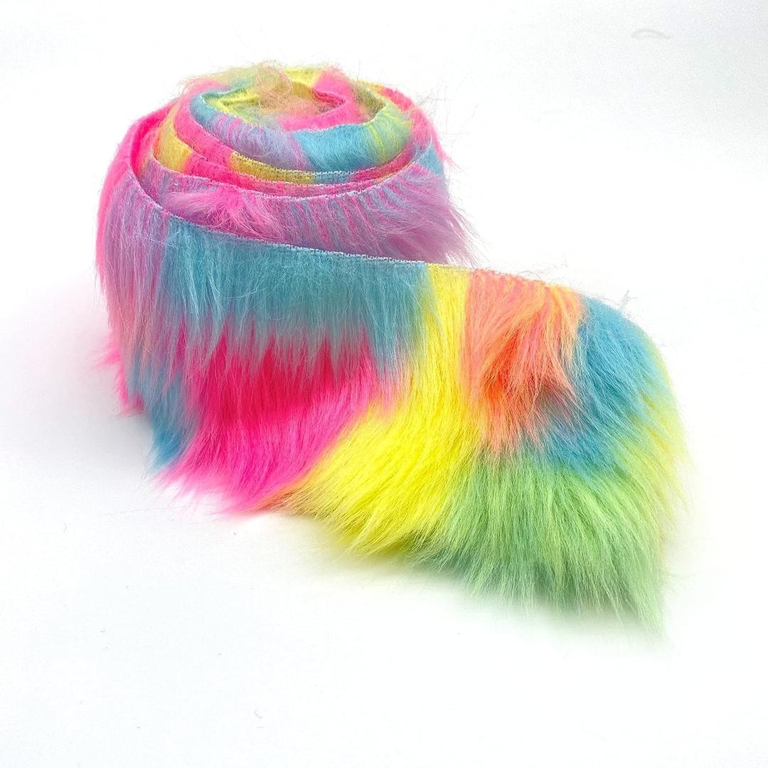 Ice Fabrics Craft Faux Fur Fabric Pre Cut Rolls - 6"x60" Fur Ribbon Mohair Fabric Strips - Super Soft and Fuzzy - Perfect for Crafts, Costumes & Decoration - Pastel Rainbow - 6x60 Ice Fabrics Craft Faux Fur Fabric Pre Cut Rolls - 6"x60" Fur Ribbon Mohair Fabric Strips - Super Soft and Fuzzy - Perfect for Crafts, Costumes & Decoration - Pastel Rainbow - 6x60