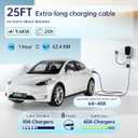 QIAO Level 2 EV Charger, Up to 40A Electric Car Charger, Wi-Fi Bluetooth APP Enabled EVSE, 4.3in Display, 25ft Cable, NEMA 14-50 Plug Charge Station Compatible with All SAE J1772 EV Models White | 4.3in Display, 25ft Cable, NEMA 14-50 Plug Charge Station Compatible with All SAE J1772 EV Models White