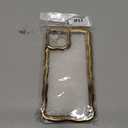 for iPhone 13 Max Electroplate Silver Wave Side for iPhone 13 Max Soft Transparent Shockproof Cover, Gold