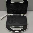 Mini Pizzelle Maker Machine with a 3'' Cutter, Mini Stroopwafel Iron, Bake 2 x 4'' Pizzelles or 3'' Stroopwafels, Excellent for Holiday, Party, Dessert Treat Making & More