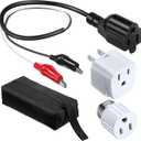 Dreyoo Circuit Breaker Finder Adapter Accessory Kit, Circuit Breaker Leads Tester with Clips, Light Socket, 3-2 Prong Grounding Outlet Adapter and Carrying Case Compatible with ET300 ET310 (Upgrade)