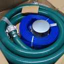 2 Discharge Hose Pump Kit for Backwashing and Drainage | 20 Green Suction + 65 Blue Discharge PVC Hoses with Carbon Steel Filter | Ready-to-Use Setup Saves Time & Effort