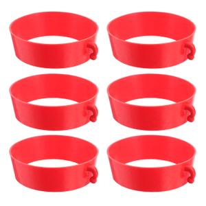 ULTECHNOVO 6 Pack Traffic Cone Chain Connectors, Road Cone Topper Collar Rings for Construction Safety Barrier, 4-Way Loop Parking Post Adapter (Connectors Only, No Chain), Red
