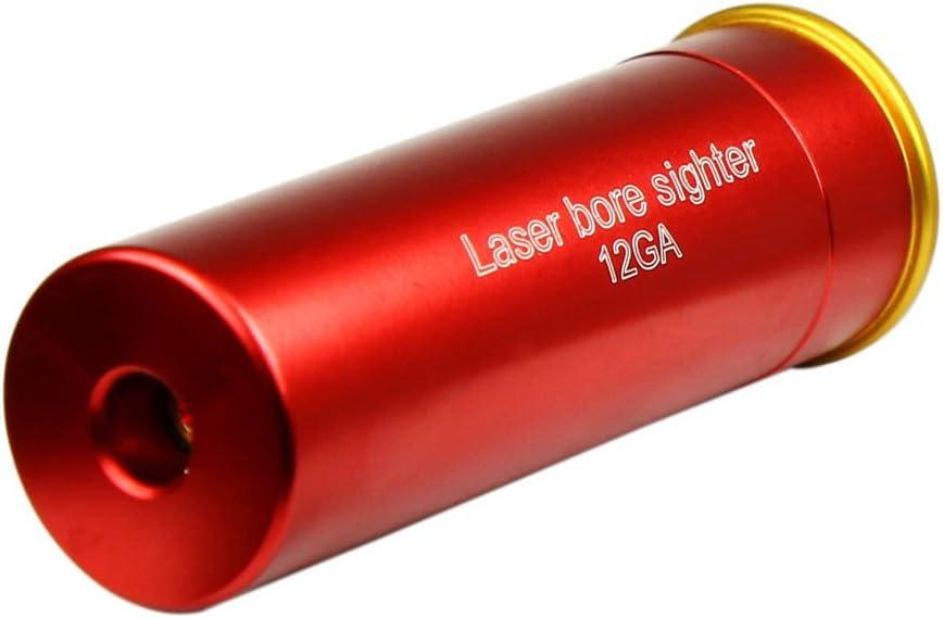 12GA Red Dot Laser Bore Sight in-Chamber Cartridge Laser Bore Sighter with Two Sets Batteries