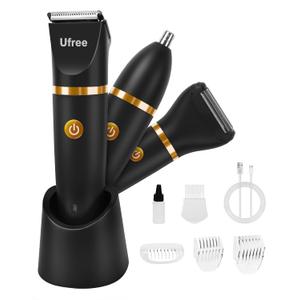 Ufree Bikini Trimmer Electric Razors for Women, Rechargeable Pubic Body Hair Trimmer Electric Shaver for Legs Body Hair, Bikini Shaver IPX7 Waterproof, Gifts for Women, Black