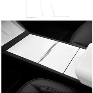 Center Console Wrap Carbon White for Tesla Refresh Model 3 2024-2026 and Model Y Juniper 2025-2026,Console Cover for Tesla Interior Decor Accessories