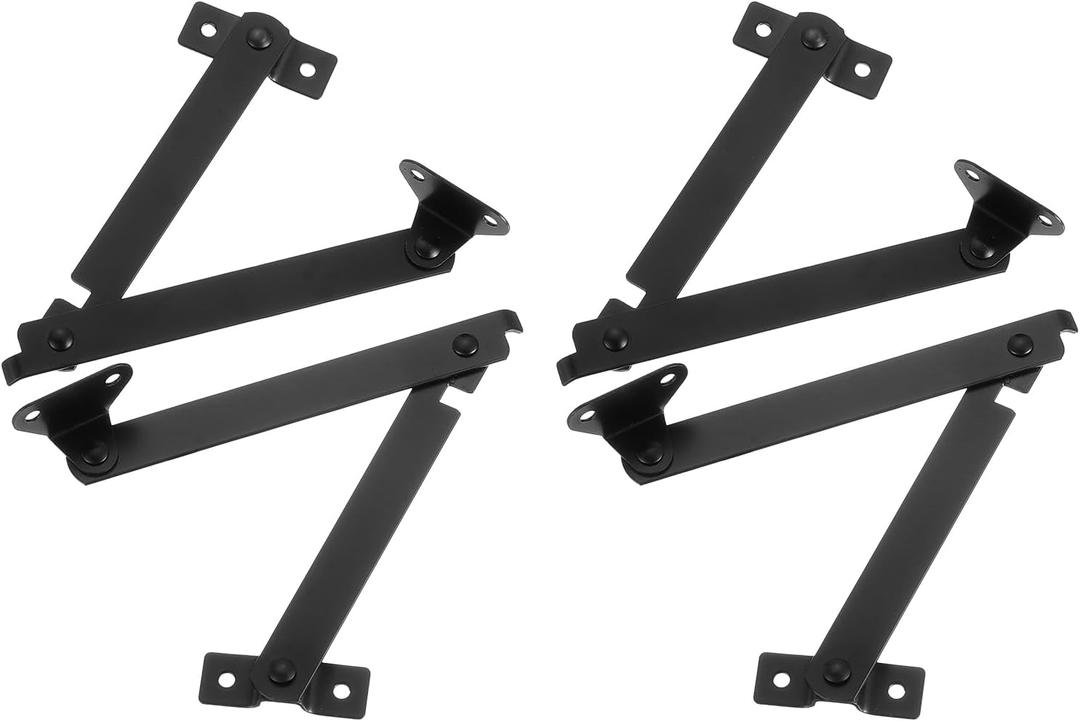 Uxcell 4 Pcs Lid Support Hinge, Rotatable Folding Lift Up Hinge for Furniture Wooden Boxes Jewelry Case Chest Cabinet Cupboard, 7.4"x0.51"