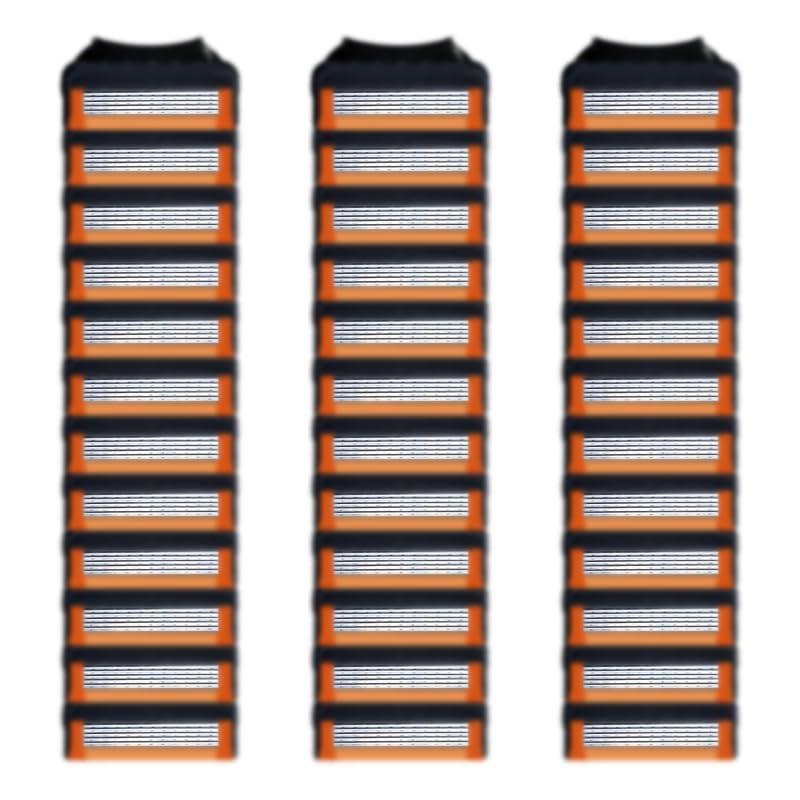 36 Blades Replacement Parts for GL-Fusion 5 Style Razors (Black), Wet Razors Men's Blades Value Packs