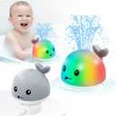 Gigilli Baby Whale Bath Toy - Easy Charging - Baby Easter Basket Stuffers Bath Toys for Kids Ages 1-3, Light Up Bath Fountain Toy 6-12-18 Months, Toddlers Bathtub Toy Sprinkler Birthday 1 2 3 Gifts