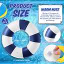 Arrowbash Jumbo Inflatable Pool Float 47 Inch Floaties Tubes Classic Striped Pool Rings for Teens Adult Inflatable Inner Tube for Swimming, 47.24 inch/ 120 cm after inflated