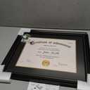 11x14 Diploma Frame with Mat or Display 15x18 Certificate without Mat, High Definition Tempered Glass, Acid-free Black Matt, Black with Gold Beads, Degree Frame for Graduation, 1 Pack, 15x18 Frame Matted for 11x14