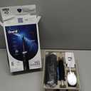 Oral-B iO Series 5 Rechargeable Electric Toothbrush with Visible Pressure Sensor to Protect Gums, 2 Minute Timer, 5 Cleaning Settings, 1 Replacement Toothbrush Heads, and Travel Case, Black