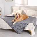 80"x 60" Waterproof Dog Blanket for Large Dogs, Dog Bed Cover for Bed Couch Sofa, Liquid Pee Proof Pet Blanket Washable, Soft Reversible Sherpa Fleece Cover Furniture ProtectorGray, 80"x 60"