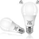 LUXON Radar Motion Sensor Light Bulbs,Dusk to Dawn LED Bulbs 5W 6000K Cool White,A19 E26 Base Night Lights Auto On/Off for Indoor Outdoor Basements, Porch,Courtyards, Garage Pack of 2