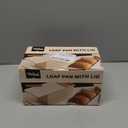 1Lb White Pullman Loaf Pan with Lid, Gluten Free Bread Pan, Sandwich Bread Loaf Pan, Pull Bread Pan, Carbon Steel Non-Stick Corrugated Bakeware, Toast Box Mold with Cover for Professional Baking