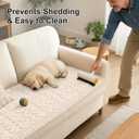 Smiry Couch Covers for Dogs Washable, Non Slip Fuzzy Pet Couch Covers for Sofa, Soft Thick Sofa Slipcovers Furniture Protector Pet Friendly (Cream, 27.6" x 70.9")