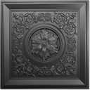 WOWSTAR 24-Pack 24"x24" Drop Ceiling Tiles, Waterproof Glue Up Vintage Style 3D Ceiling Tiles, Black, Wall Art