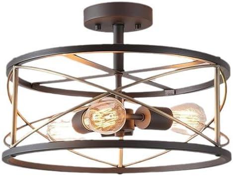 Retro Industrial Style Ceiling Lamp Creative Iron Ceiling Lamps Black Flush Mount Ceiling Light Fixtures Suitable for Corridor Bedroom Living Room Restaurant