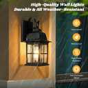TOBUSA 2-Pack Outdoor Light Fixtures, 100% Aluminium Waterproof Exterior Wall Lantern, Anti-Rust Outside Black Wall Sconce Porch Lights for House Garage, Doorway, Bulbs Not Included