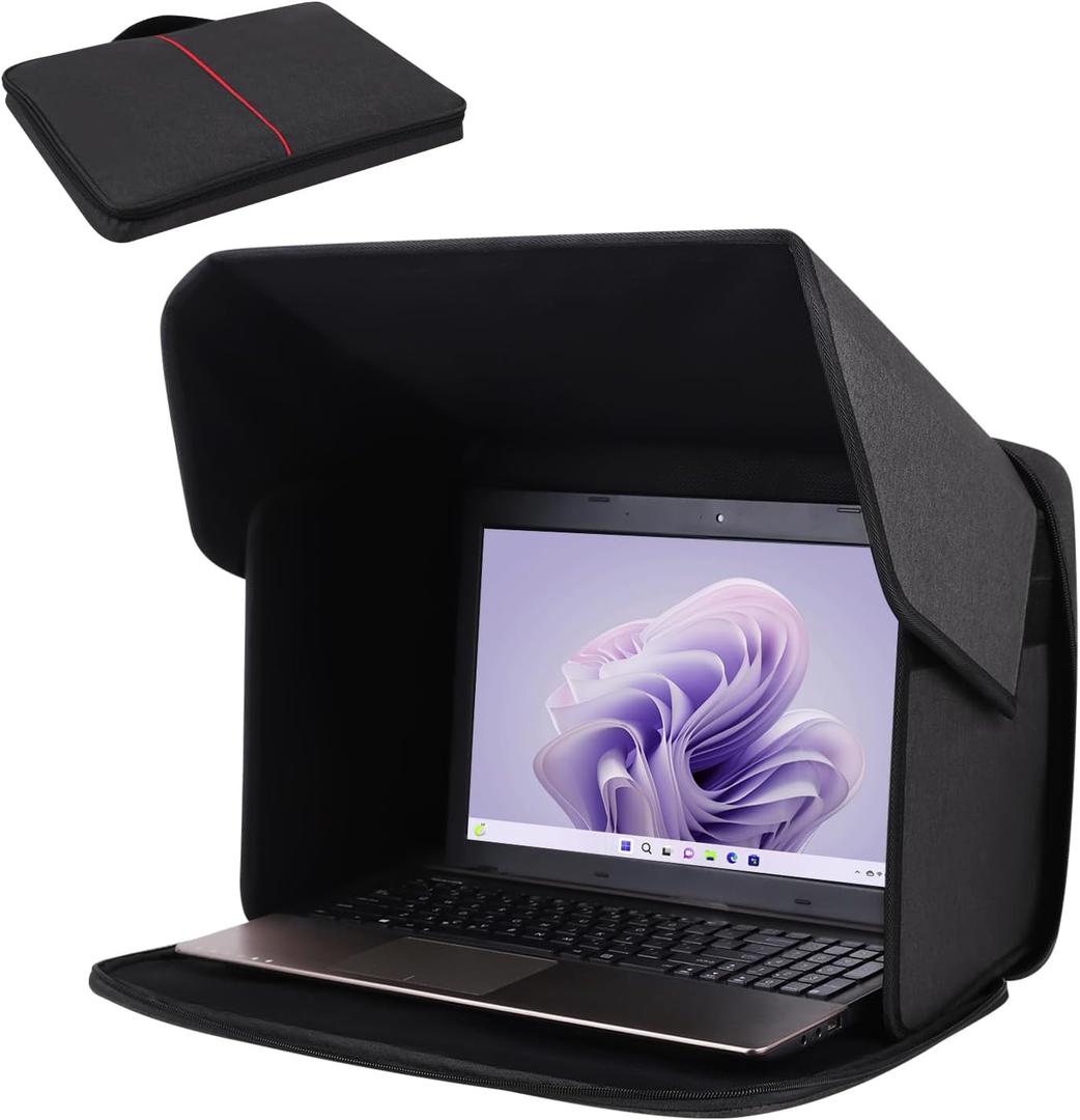 Laptop Sun Shade,Lightweight Laptop Sun Glare Shield Privacy Cover for Working Outside,Computer Privacy Hood Foldable and Portable Shield Cover Computer Hood Outside Glare 14''Pat.NO.D1057416S
