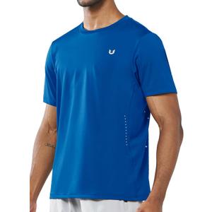 NORTHYARD Mens Athletic Shirts Short Sleeve Gym Workout Running Training Sports Performance T Shirt Basic Tee for Men (Blue, L)