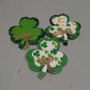 Ferraycle 3 Pcs St Patrick's Day Clover Decor Irish Wooden Tiered Tray Decor Shamrocks Block Signs Happy St. Patrick's Day Centerpiece for Tables Irish Wooden Sign for Home Kitchen