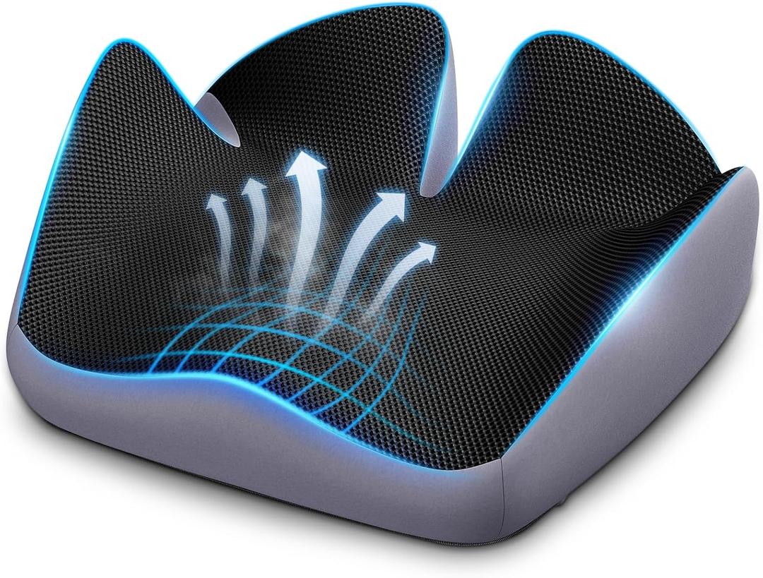 Seat Cushion for Relief Sciatica - Memory Foam Cushion for Office Chair, Hip & Coccyx Pain Relief for Long Sitting,2025 Upgraded X-Large Seat Pillow for Soft Support,for Game Chair/Wheelchair, 20.2*17.3*6.2
