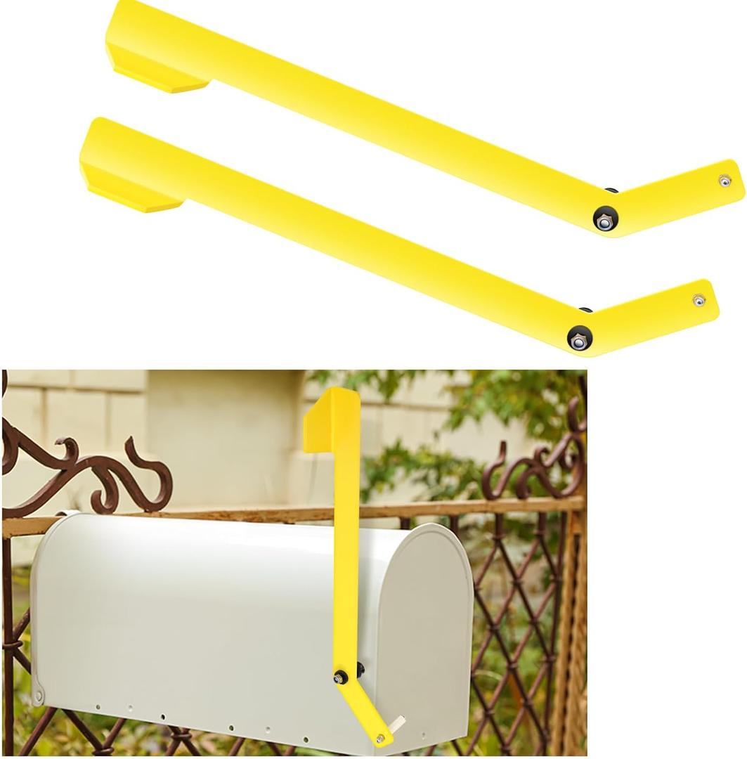 Yaocom 2 Sets Mailbox Alert Flag for Delivered Extra Long Mail Mailbox Delivery Notification Alert Signal Flag Replacement 16.4 Inch Aluminum Alarm Heavy Duty Accessories for Steel Metal Post-Mount