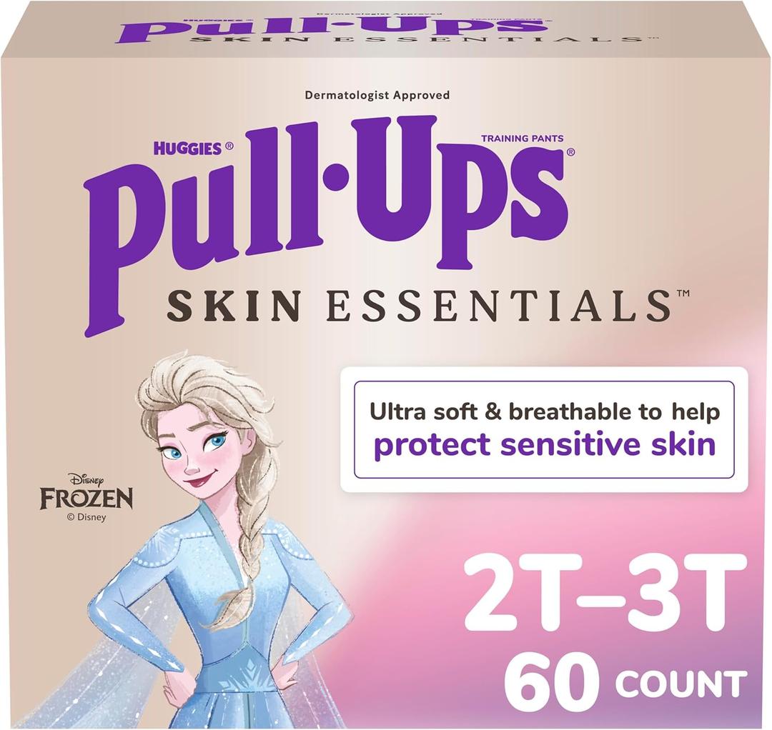 Pull-Ups Girls' Skin Essentials Potty Training Pants, Training Underwear, 2T-3T (16-34 lbs), 60 Ct