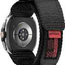 Nereides Watch Band Compatible with Samsung Galaxy watch 8 40/44mm, watch 8 Classic 46mm for Men Women, Nylon Sports Adjustable Replacement Strap for Galaxy Watch 8 2025 (Black)