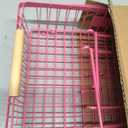 2 Tier Fruit Basket for Kitchen Counter with 2 Banana Hangers, Countertop Metal Fruit Bowl with Wooden Handle, Large Storage Stand for Vegetables, Snacks, Breads, Produce Storage – Rose Pink