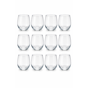 Glasses Set of 12, 18oz Stemless Wine Glass & Cocktail Tumbler Set – Premium Glass Drinking Cups in Bulk– Deluxe Gift Pack Short Drinking Glasses, Dishwasher Safe