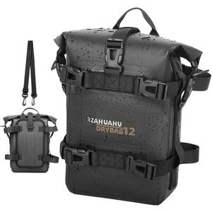 2 x MRSXXNTY 2 Pcs Motorcycle Crash Bar Bag 4L Bumper/Anti-Fall Bar Luggage Bag Motorcycle Frame Bag Side Bag Waterproof Wear-Resistant and Durable Comes With Shoulder Strap Black (Black 2Pcs)