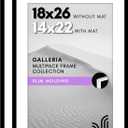 Americanflat 18x26 Poster Frame with Polished Plexiglass - Set of 2 - Use as 14x22 Frame with Mat or Display 18x26 Photo Without Mat - Galleria Collection - Picture Frames for Wall Display - Black