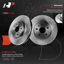 A-Premium 12.64 inch (321mm) Front Vented Disc Brake Rotors Compatible with Select Chevy, Buick, GMC and Saab Models - Equinox, Impala, Malibu, Camaro, 9-5, Allure, Lacrosse, Regal, Terrain, 2-PC Set