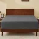 GOKOTTA King Size Fitted Sheet, Bottom Single Fitted Sheet Only with Elastic Corner Straps, Deep Pocket for 10-16 Inch Mattress - Soft Microfiber - Breathable, Hypoallergenic, Wrinkle Free - Dark Grey