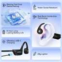 Open-Ear Bone Conduction Headphones for Safer Workouts, Bluetooth 6.0 Wireless Sport Earbuds with 8H Playtime, Secure Fit Lightweight for Running & Cycling, Sweatproof with Mic, Black