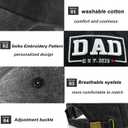 Funny Mom and Dad Est 2025 Hats, Gifts for New Parents, New Mom and Dad Hats, 3D Embroidered Adjustable Baseball Cap (Black, XXL)