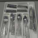 49-Piece Hammered Silverware Set with Organizer, Heavy Duty Stainless Steel Wave Flatware for 8, Cutlery Utensil Sets with Steak Knives, Rust-proof, Mirror Polished, Dishwasher Safe