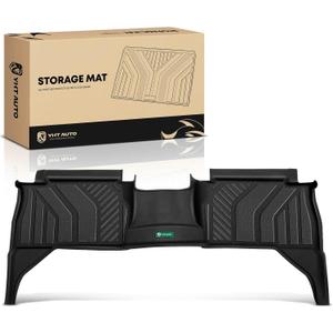 YHTAUTO Floor Mat Compatible with Toyota Tacoma 2024 2025 2026 (Crew/Double Cab Not Hybrid), TPE Floor Liners All-Weather Protection Custom Fit, 2nd Row, Black